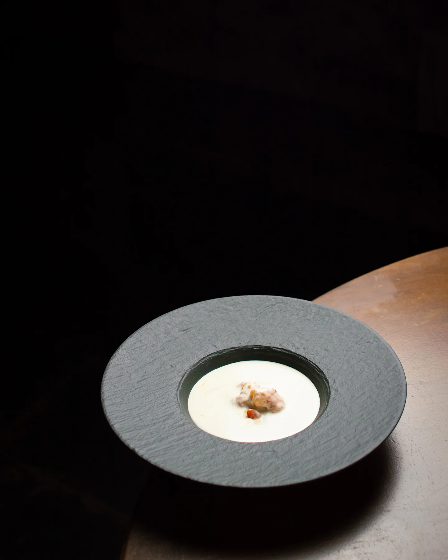 Vichyssoise de pera amb llagostins